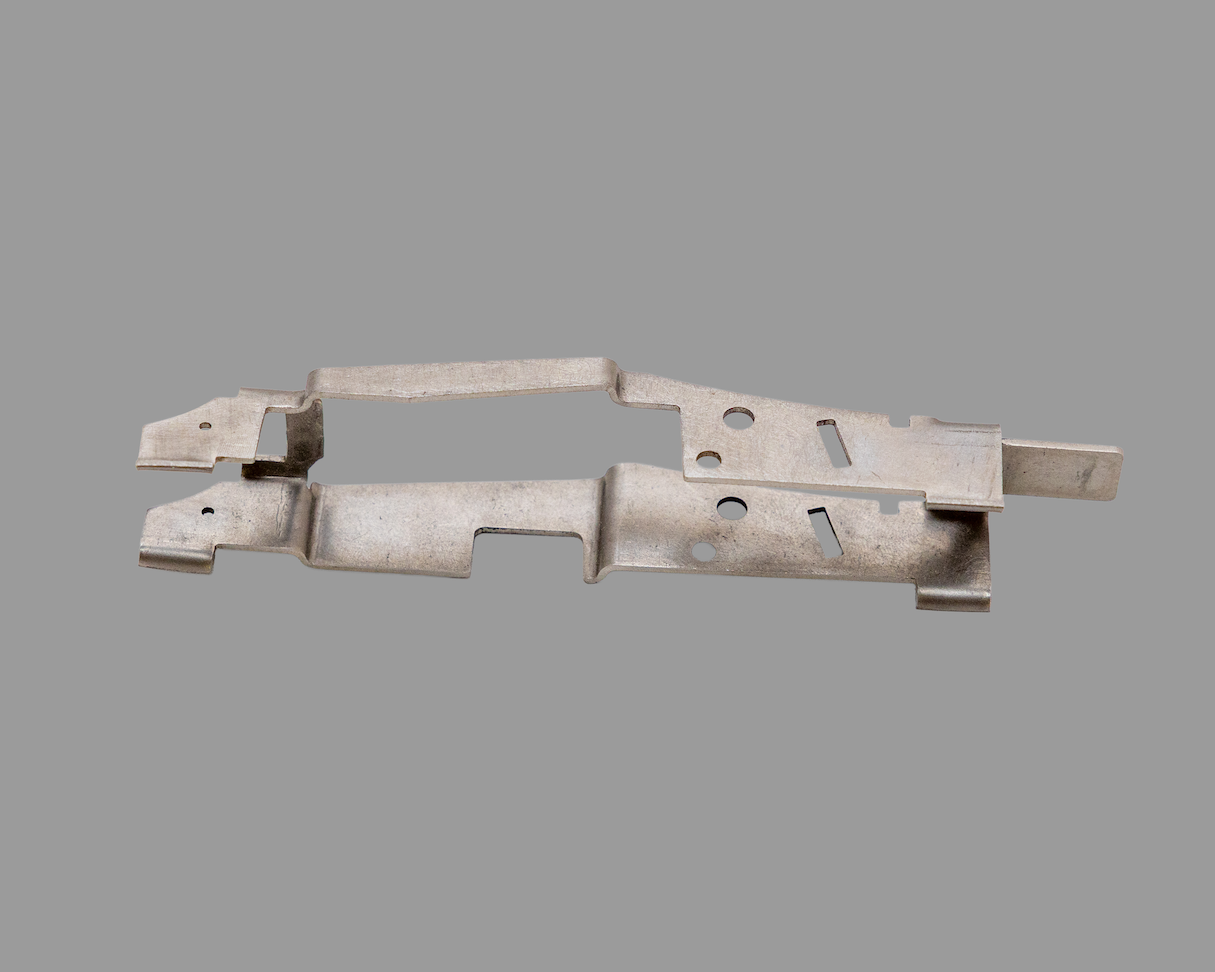 Formed magazine frame assembly, angled view