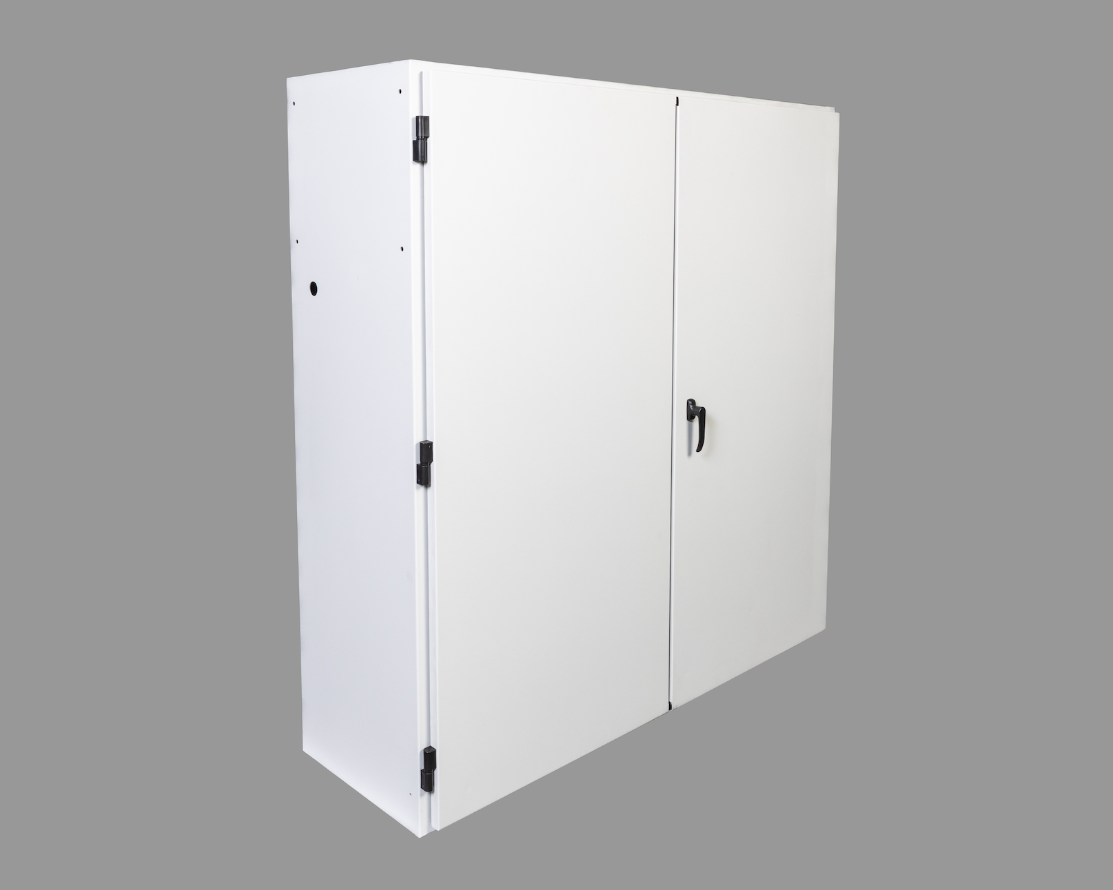 Powdercoated double-door cabinet, closed